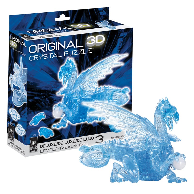 BePuzzled, Dragon Deluxe Original 3D Crystal Puzzle, Perfect for Puzzlers Ages 12 and Up, Challenging to Complete and Beautiful to Display, Collect Them All - Image 1